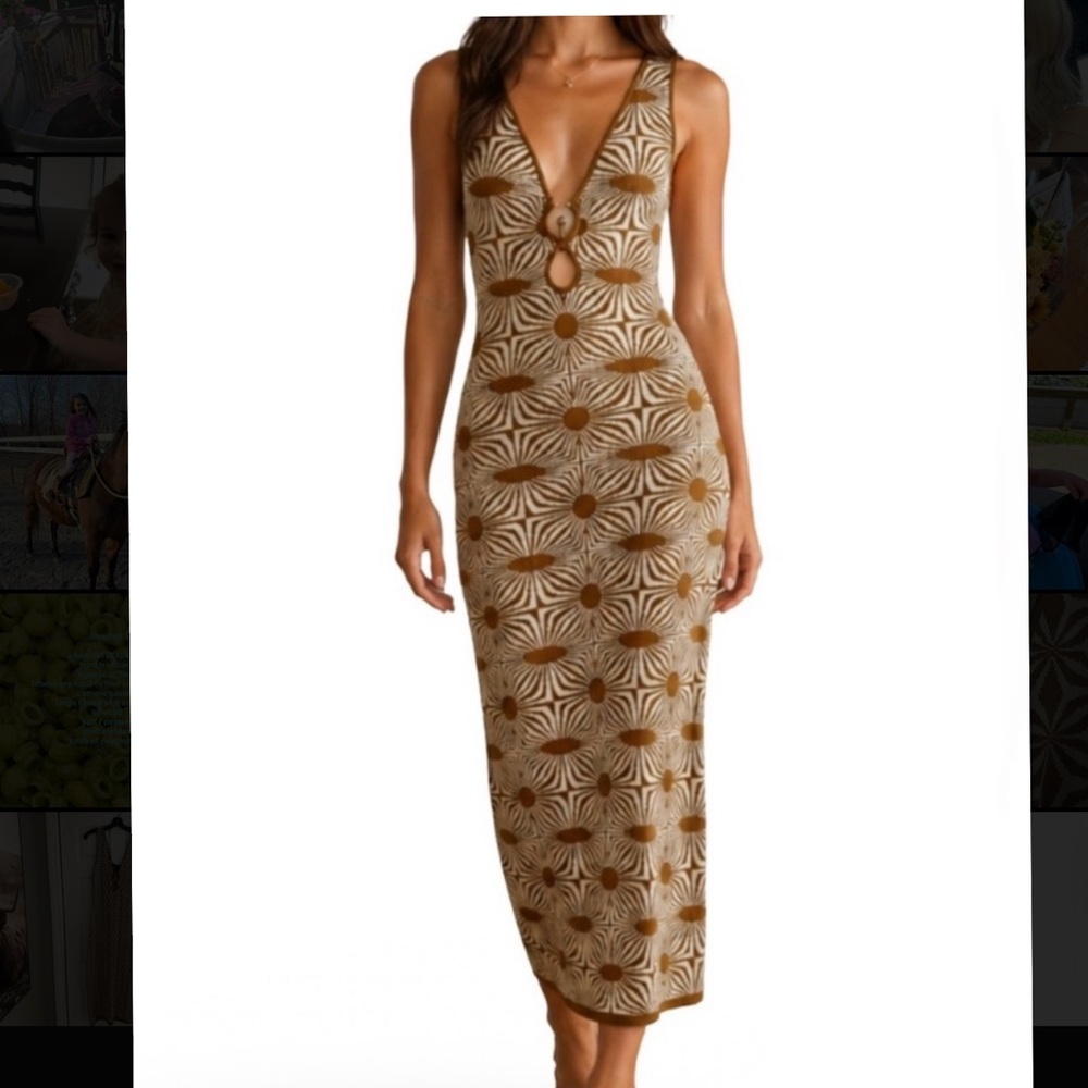 House of Harlow 1960 Knit Geometric Midi Dress
